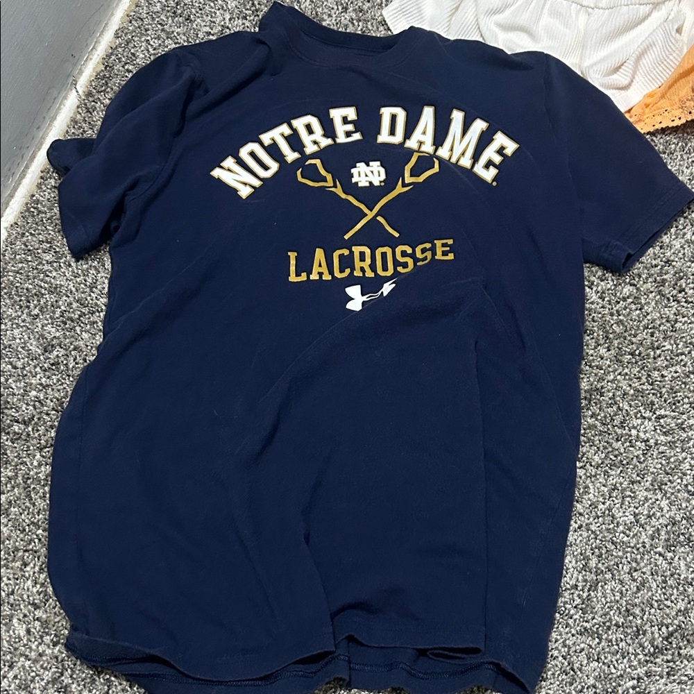 Under Armour Navy Blue Notre Dame Lacrosse Tee